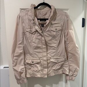 White House Black Market Women's Light Pink Bomber Jacket